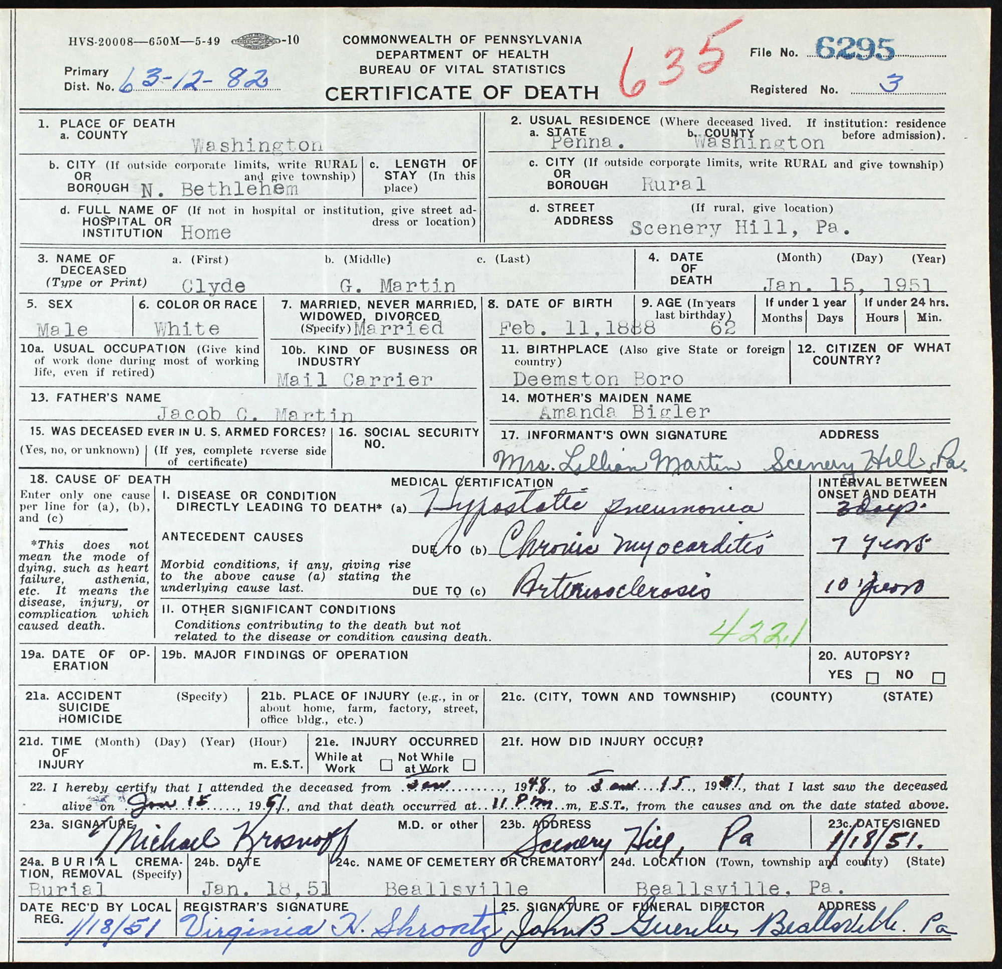 death certificate